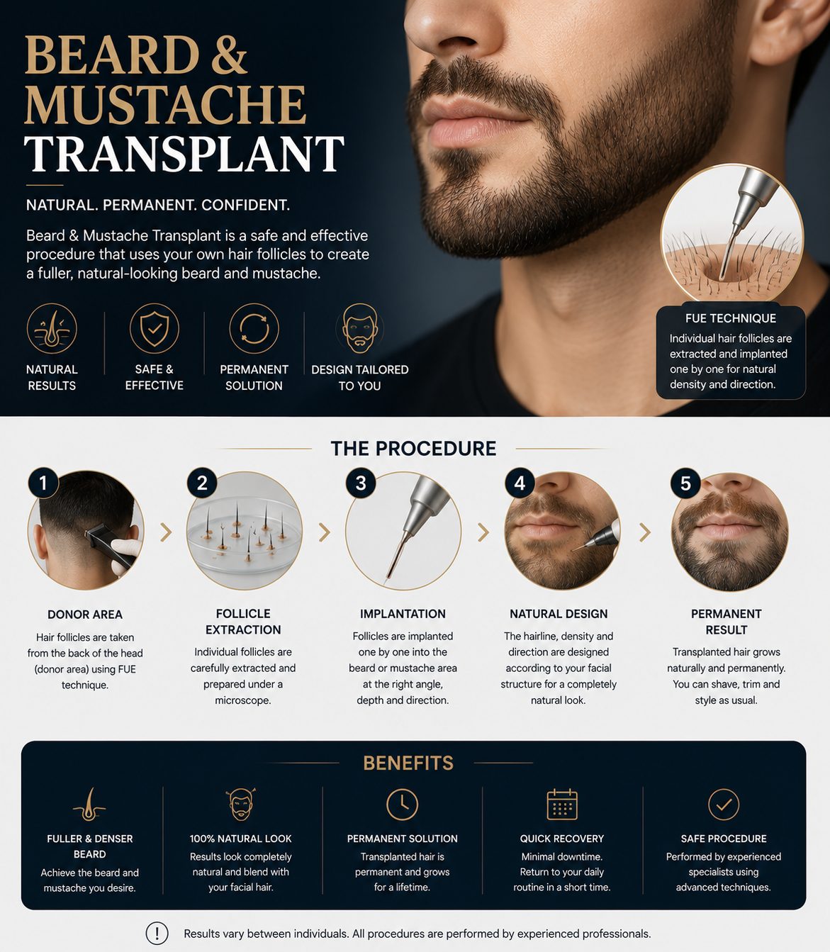 Beard and moustache transplant